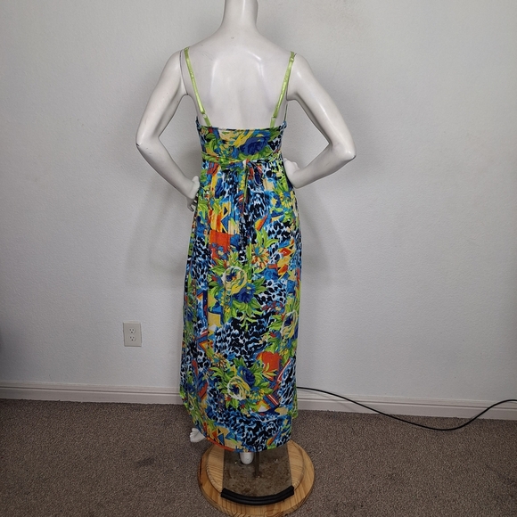 Derek Heart Multicolor Vibrant Floral Animal Print Tropical Maxi Dress Size M - Picture 6 of 13